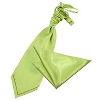 Plain Lime Green Satin Cravat 2 pc. Set