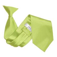Plain Lime Green Satin Clip On Tie
