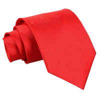 Plain Red Satin Extra Long Tie
