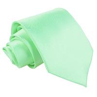 Plain Mint Green Satin Extra Long Tie