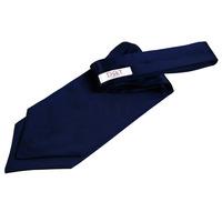 Plain Navy Blue Satin Self-Tie Cravat