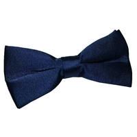 Plain Navy Blue Satin Bow Tie
