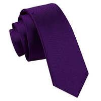 Plain Purple Satin Skinny Tie