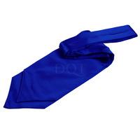 plain royal blue satin self tie cravat