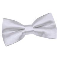 Plain Silver Satin Bow Tie