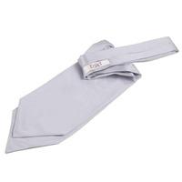 plain silver satin self tie cravat