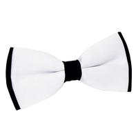 plain white black satin bow tie