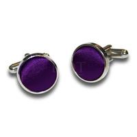 Plain Purple Satin Cufflinks