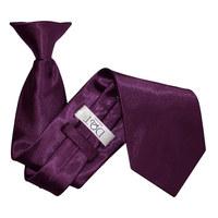 Plain Plum Satin Clip On Tie