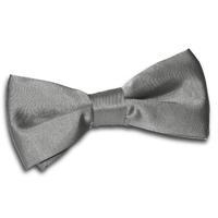 Plain Platinum Satin Bow Tie