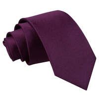 Plain Plum Satin Slim Tie