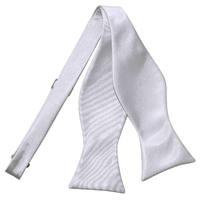 plain silver satin self tie bow tie