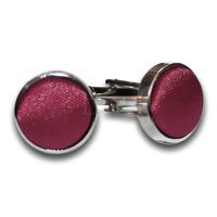 Plain Burgundy Satin Cufflinks