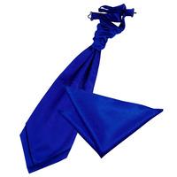 Plain Royal Blue Satin Cravat 2 pc. Set
