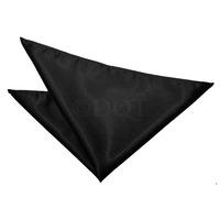 Plain Black Satin Handkerchief / Pocket Square
