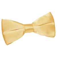 Plain Pale Yellow Satin Bow Tie