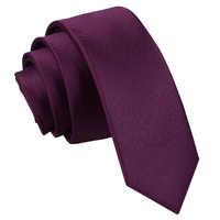 Plain Plum Satin Skinny Tie