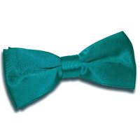 Plain Teal Satin Bow Tie