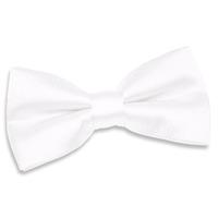 Plain White Satin Bow Tie