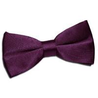 Plain Plum Satin Bow Tie