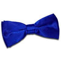 Plain Royal Blue Satin Bow Tie