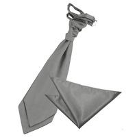 plain platinum satin cravat 2 pc set