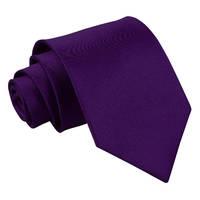 plain purple satin extra long tie