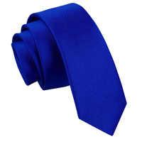Plain Royal Blue Satin Skinny Tie