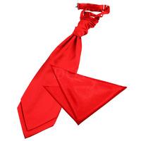 Plain Red Satin Cravat 2 pc. Set