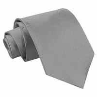 plain platinum satin extra long tie