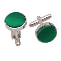 Plain Emerald Green Satin Cufflinks