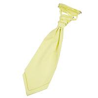 Plain Pale Yellow Satin Scrunchie Cravat