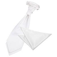 plain white satin cravat 2 pc set