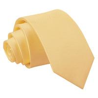 Plain Pale Yellow Satin Slim Tie