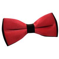 Plain Red & Black Satin Bow Tie