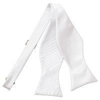 Plain White Satin Self-Tie Bow Tie
