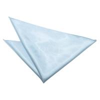 plain baby blue satin handkerchief pocket square