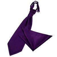 Plain Purple Satin Cravat 2 pc. Set
