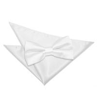 plain white satin bow tie 2 pc set