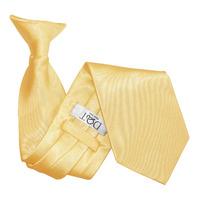 Plain Pale Yellow Satin Clip On Tie