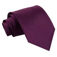 Plain Plum Satin Extra Long Tie