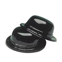 plain black plastic bowler hat