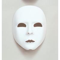 plain white theatrical face mask