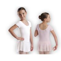 plume cap sleeved skirt leotard