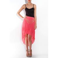 Pleated Skirt With Chain Belt