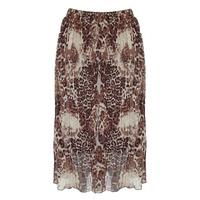 Pleated Animal Print Skirt