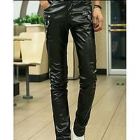 Plus Size Skinny Chinos Pants, Going out Casual/Daily Simple Solid Rivet Mid Rise Button Cotton Micro-elastic Spring Summer