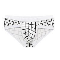 plaidcheck boxers underwear polyester ice silk