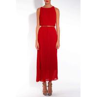 Pleat High Neck Maxi