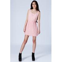 Pleat Bottom Chiffon Dress